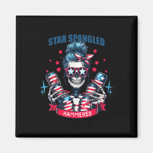The Stars with Skeleton American Flag Memorial Day Magnet