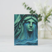 The Statue of Liberty Cries Surreal Art Postkarte (Stehend Vorderseite)