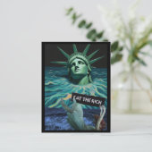 The Statue of Liberty Melts Surreal Collage Postkarte (Stehend Vorderseite)