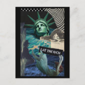 The Statue of Liberty Melts Surreal Eat the Rich Postkarte (Vorderseite)