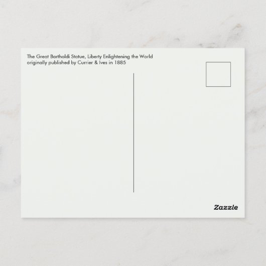 The Statue of Liberty, The Great Bartholdi Statue Postkarte (Rückseite)