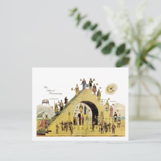 THE STEPS OF FREEMASONRY POSTKARTE (Stehend Vorderseite)