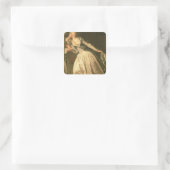 The Stolen Kiss, c.1788 Quadratischer Aufkleber (Tasche)