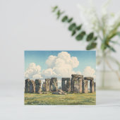 The Stonehenge Japanese Woodblock Print Postkarte (Stehend Vorderseite)