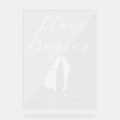 The Story Begins Personalized Wedding Welcome Acrylschild (Vorderseite)