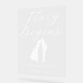 The Story Begins Personalized Wedding Welcome Acrylschild (Winkel)