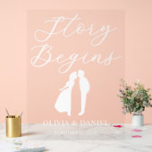 The Story Begins Personalized Wedding Welcome Acrylschild (Hochzeit)