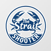 The Strait Shooter Coastal Crab Logo Window Cling Fensteraufkleber (Blatt)
