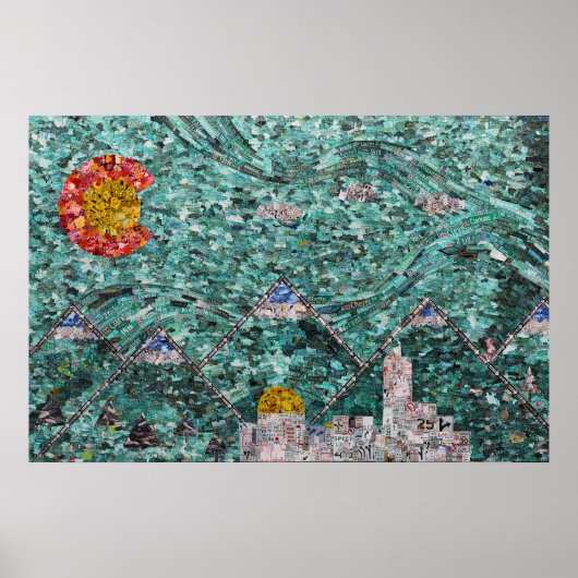 The Streets of Denver Collage 36x24 Poster (Vorne)