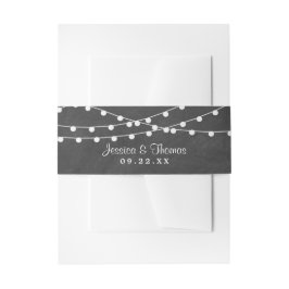 The String Lights On Chalkboard Wedding Collection Einladungsbanderole