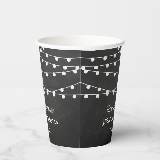 The String Lights On Chalkboard Wedding Collection Pappbecher (Rechts)