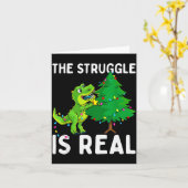 The Struggle Is Real Dinosaur & X-mas Tree Chr Karte (Gelbe Blume)