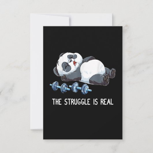 The Struggle is Real Panda Weightlifting Einladung (Vorderseite)