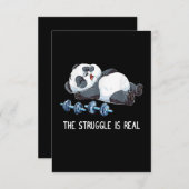 The Struggle is Real Panda Weightlifting Einladung (Vorne/Hinten)