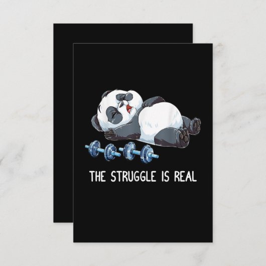 The Struggle is Real Panda Weightlifting Einladung (Vorne/Hinten)