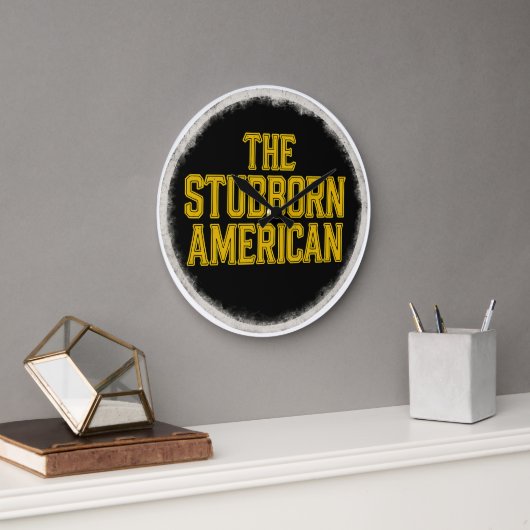 The Stubborn American Bold Emblem Clock Große Wanduhr (Büro)