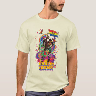 The Suicide Squad Harley Quinn Flowers & Rainbow T-Shirt