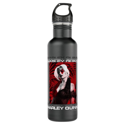 The Suicide Squad | Harley Quinn Red Fern Portrait Edelstahlflasche (Vorderseite)