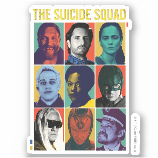 The Suicide Squad | Retro Grid With Amanda Waller Aufkleber (Vorderseite)