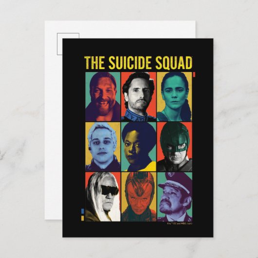 The Suicide Squad | Retro Grid With Amanda Waller Postkarte (Vorne/Hinten)