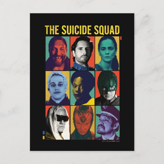 The Suicide Squad | Retro Grid With Amanda Waller Postkarte (Vorderseite)