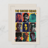 The Suicide Squad | Retro Grid With Harley Quinn Postkarte (Vorne/Hinten)