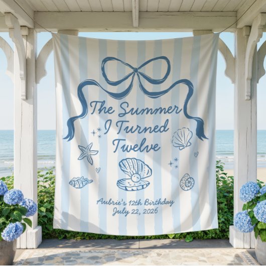 The Summer I turned 12 Birthday Banner  Wandteppich