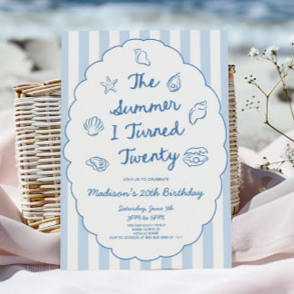 The Summer I Turned Twenty 20th Birthday Party Einladung