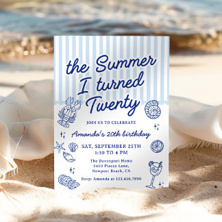 The Summer I Turned Twenty 20th Birthday Party Einladung