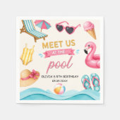 The Summer Pool Birthday Napkin Serviette (Vorderseite)