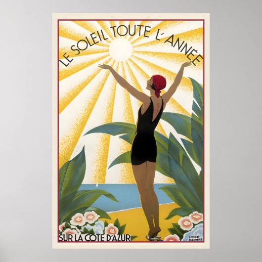 The Sun All Year Round Côte d'Azur French Riviera Poster (Vorne)
