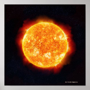 The Sun, das Sonneneruptionen gegen einen Stern Poster