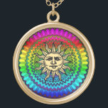 The Sun-Gott auf Farben von The Sun Vergoldete Kette<br><div class="desc">Sonnengott auf entworfenem buntem (Farben der Sonne) leuchtendem Muster. The Sun-Gott (Solargott) galt einen großen reisenden Lehrer und einen Meister (wie die Sonne über den Himmel reist) sowie "die Weise, die Wahrheit und als das Licht, den Redeemer, der Retter, der Messiah". Er führte Wunder durch und wurde mit dem Löwe...</div>