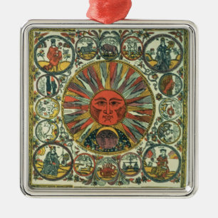 The Sun und der Tierkreis, Russe, Ende des 18. Silbernes Ornament