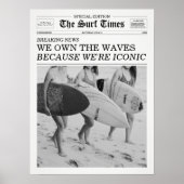 The Surf Times Newspaper We Own The Waves Poster (Vorne)
