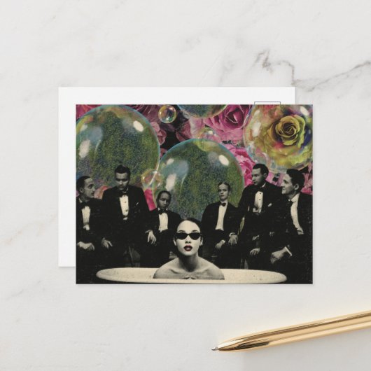 The Surreal Bathtub Viewers Collage Postkarte (Vorderseite/Rückseite Beispiel)