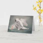The Swan II - Greeting Card Karte (Gelbe Blume)