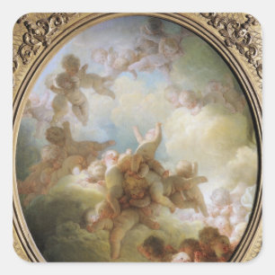 The Swarm of Cupids, c.1767 Quadratischer Aufkleber