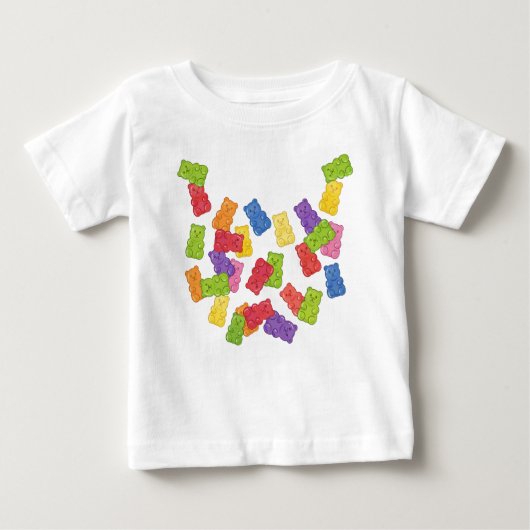 The Sweetest Bib" - Falling Rainbow Gummy Bear Nec Baby T-shirt (Vorderseite)