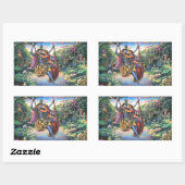 The Swing Pastime - Radha und Krishna Rechteckiger Aufkleber (Blatt)