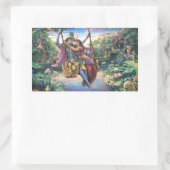 The Swing Pastime - Radha und Krishna Rechteckiger Aufkleber (Tasche)
