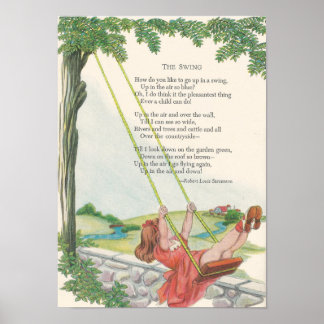 The Swing Robert Louis Stevenson Kinderzimmer Post Poster