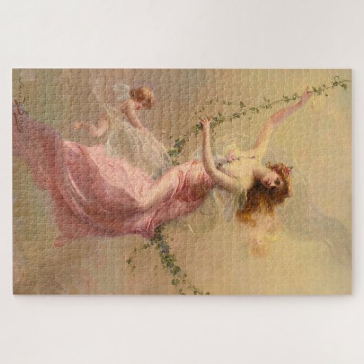 "The Swing" von Edouard Bisson Pre-Raphaelite Puzzle (Horizontal)