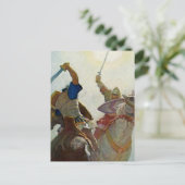 "The Sword Battle War Fierce" von NC Wyeth Postkarte (Stehend Vorderseite)