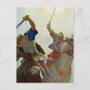 "The Sword Battle War Fierce" von NC Wyeth Postkarte