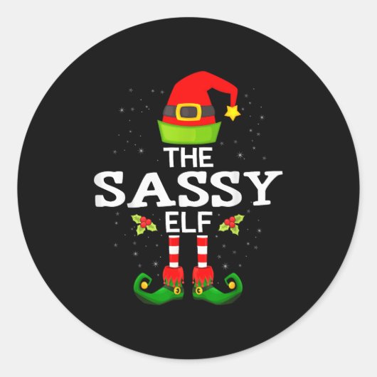 The Sy Elf Christmas Family Matching Pajama Runder Aufkleber (Vorderseite)