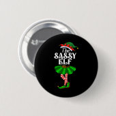 The Sy Elf Xmas Funny Christmas Matching Family Pa Button (Vorne & Hinten)
