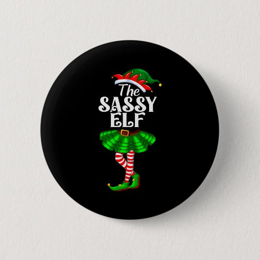 The Sy Elf Xmas Funny Christmas Matching Family Pa Button (Vorderseite)