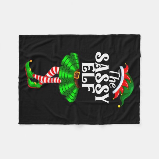 The Sy Elf Xmas Funny Christmas Matching Family Pa Fleecedecke (Vorderseite (Horizontal))