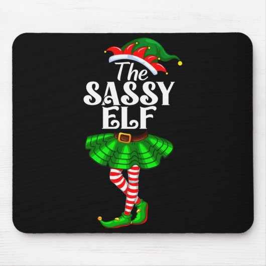 The Sy Elf Xmas Funny Christmas Matching Family Pa Mousepad (Vorne)